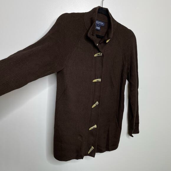 Jones New York Cardigan Sweater Toggle Button Ribbed Knit Granny Lagenlook L - Picture 6 of 10